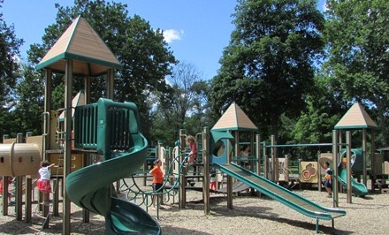 Large playground at Water Works Park