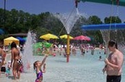 Children playing at the splash pad