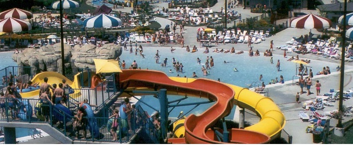 Wave pool and water slides at Water Works